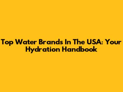 Top Water Brands In The USA: Your Hydration Handbook